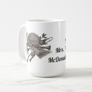 Musiklehrer Vintage-Skizze Instrumente Danke Kaffeetasse