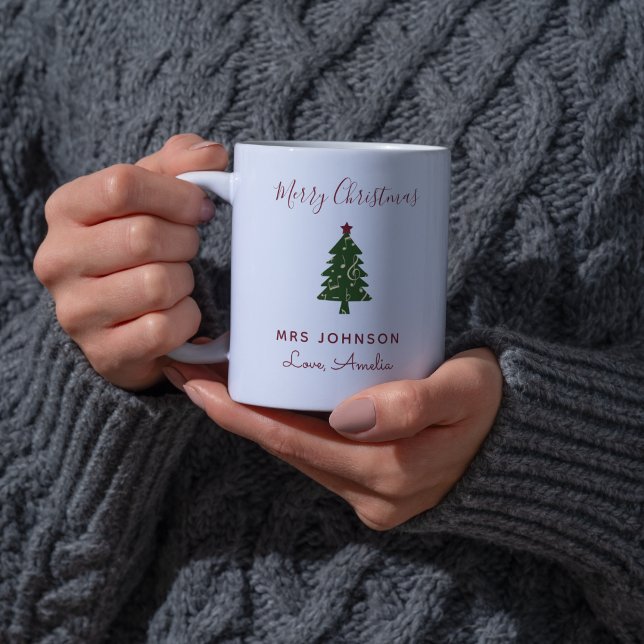 Musiklehrer Weihnachtsbaum Moderne Zweifarbige Tasse (Von Creator hochgeladen)