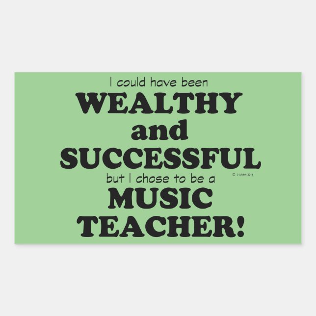 Musiklehrer Wohlhabend und erfolgreich Rechtecki Rechteckiger Aufkleber (Vorderseite)