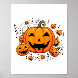 Musiklehrerin Halloween Fall Pumpkin Poster