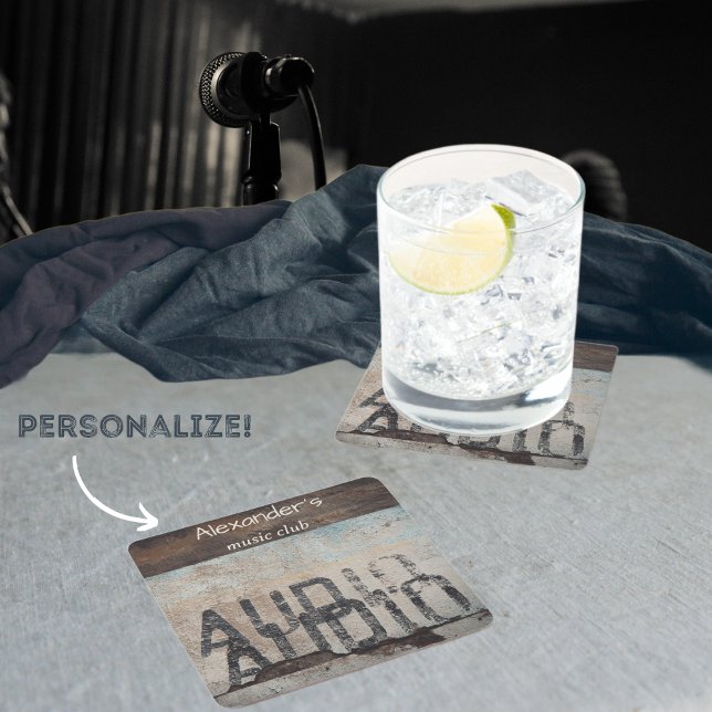 Musikliebhaber im urbanen Loft-Stil Rechteckiger Pappuntersetzer (Von Creator hochgeladen)