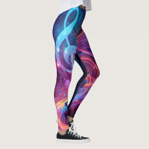 Musikliebhaber Klavier Leggings – Rosa & Lila Must