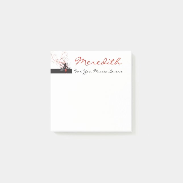 Musikliebhaber Post-it Klebezettel (Vorderseite)