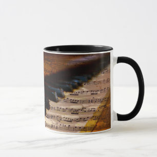 Musikliebhaber Vintage Notenblatt Klaviertasten Tasse