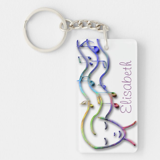 Musikmädchen im individuelle Name Schlüsselanhänger (Vorderseite)