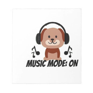 Musikmodus EIN � Chill Dog Cartoon Vibes Notizblock