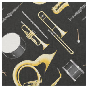 Musikmusikdekor der Marching Band Instruments Stoff