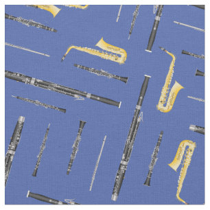 Musikmusiker Blau des Holzblasbands Stoff