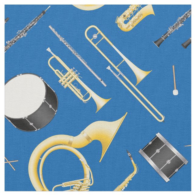 Musikmusiker in Blau Stoff (Nahaufnahme)