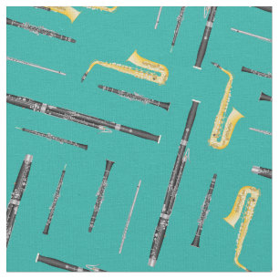 Musikmusiker Turquoise der Holzblasband Instrument Stoff