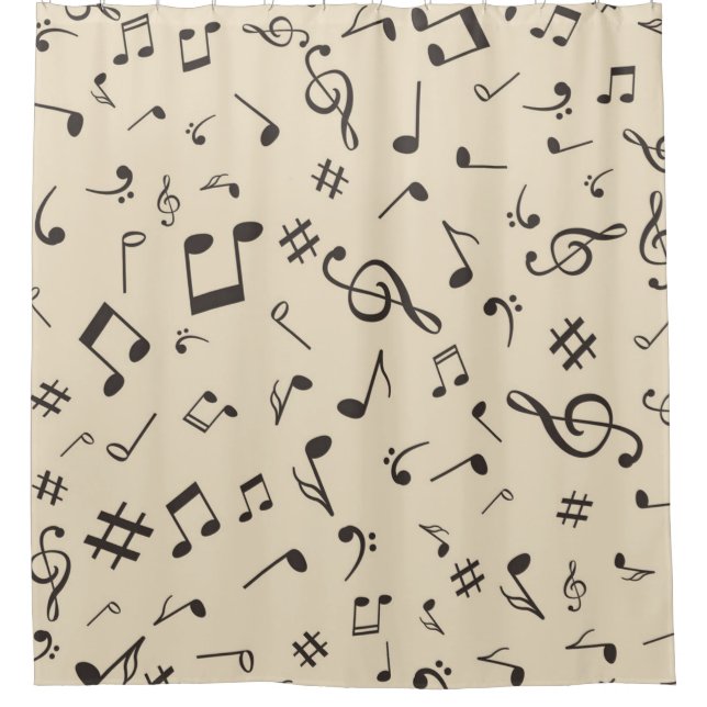 Musikmuster Duschvorhang (Vorderseite)