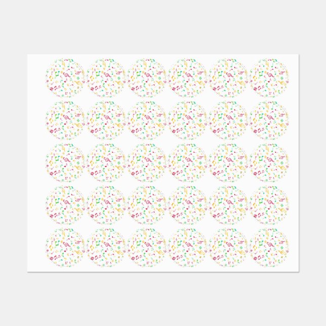 Musikmuster Etiketten (Blatt)