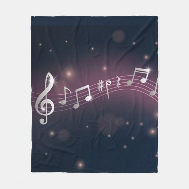 Musikmuster Fleecedecke (Vorderseite)