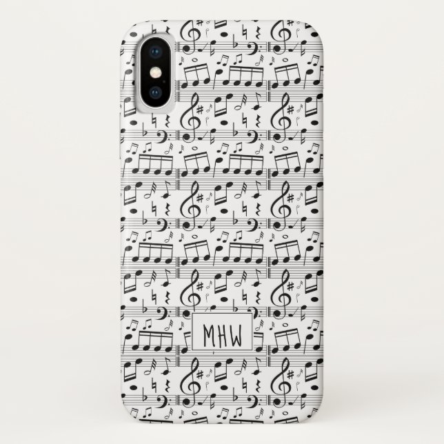 Musikmuster für individuelle Monogramm-Telefonfäll Case-Mate iPhone Hülle (Rückseite)