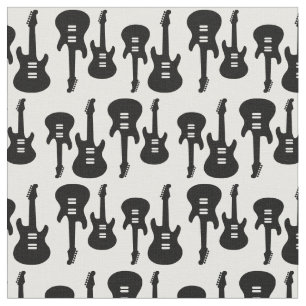 Musikmuster für Schwarz-Weiß-Gitarren Stoff
