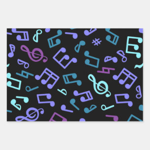 Musikmuster Geschenkpapier Set