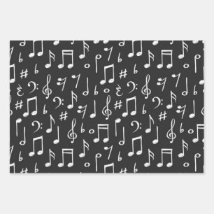 Musikmuster Geschenkpapier Set