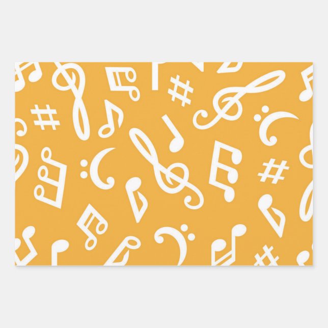 Musikmuster Geschenkpapier Set (Vorderseite)