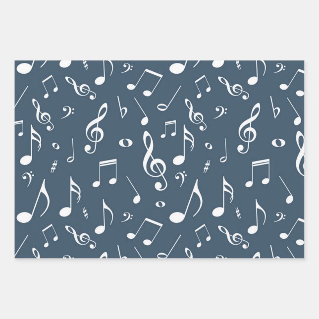 Musikmuster Geschenkpapier Set (Vorderseite)