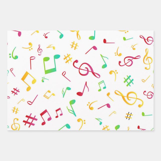 Musikmuster Geschenkpapier Set (Vorderseite)