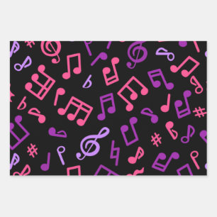Musikmuster Geschenkpapier Set