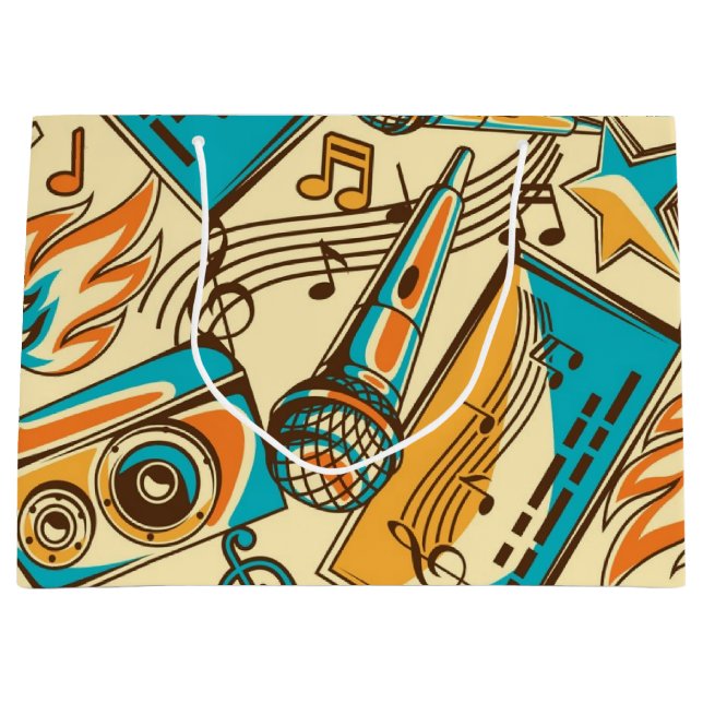 Musikmuster Große Geschenktüte (Vorderseite)