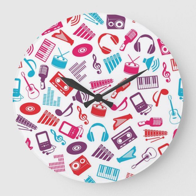 Musikmuster Große Wanduhr (Vorderseite)