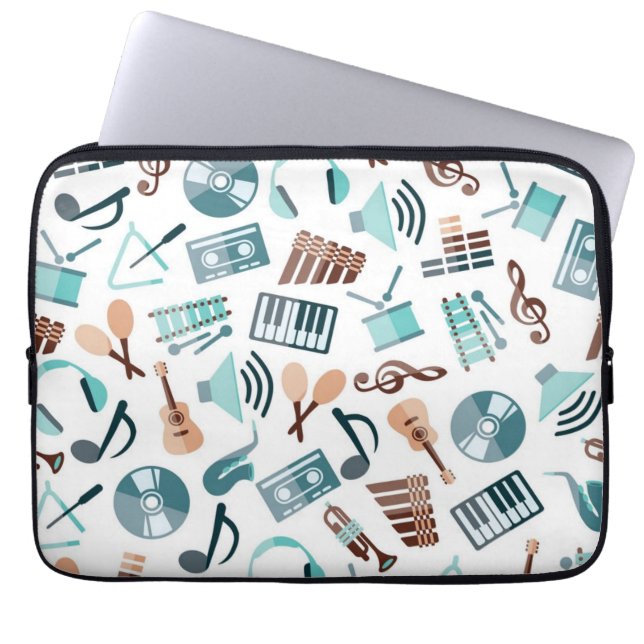 Musikmuster Laptopschutzhülle (Vorderseite)
