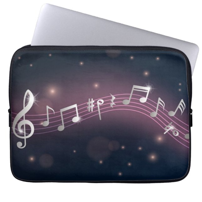 Musikmuster Laptopschutzhülle (Vorderseite)