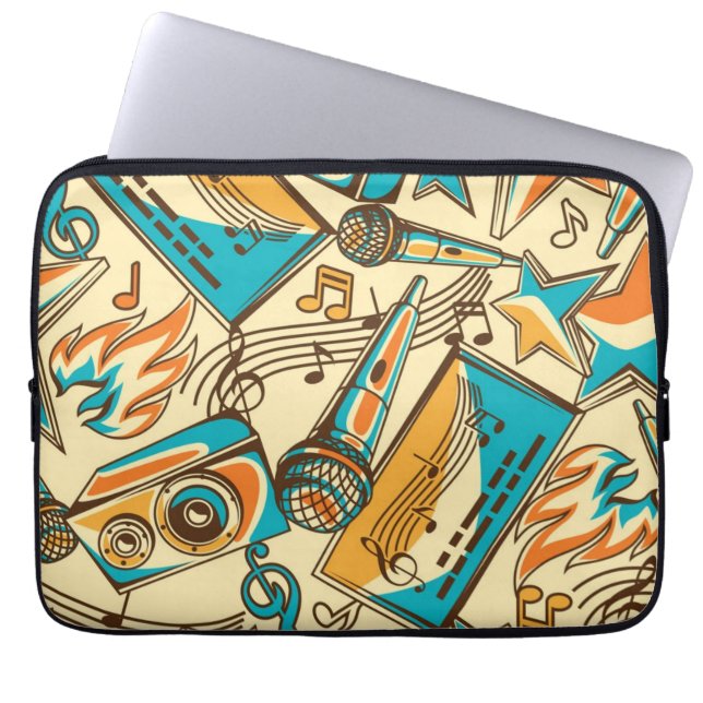 Musikmuster Laptopschutzhülle (Vorderseite)