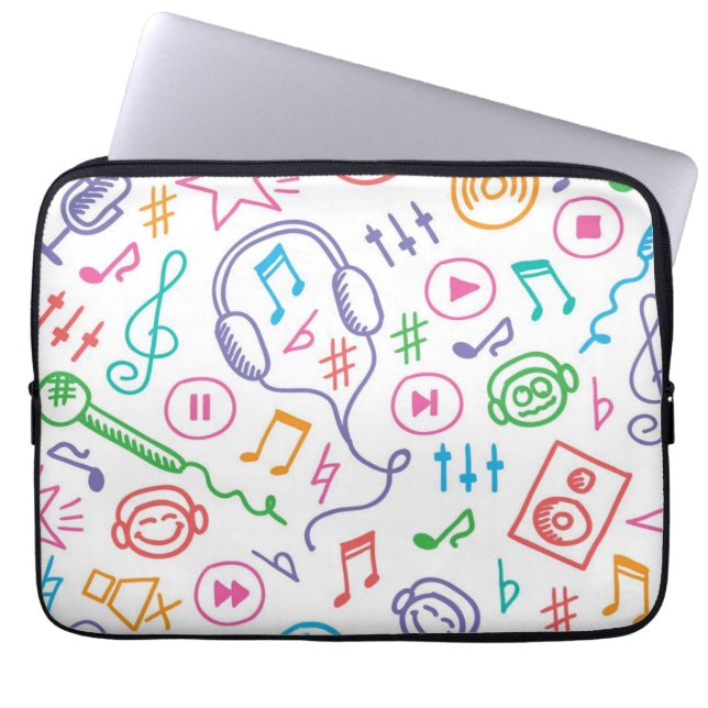 Musikmuster Laptopschutzhülle (Vorderseite)