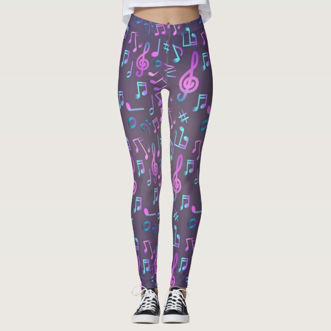 Musikmuster Leggings (Vorderseite)
