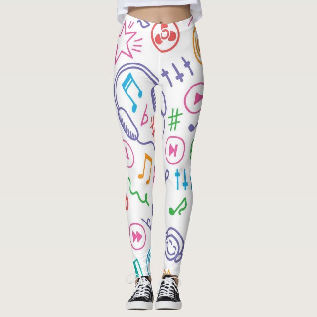 Musikmuster Leggings (Vorderseite)