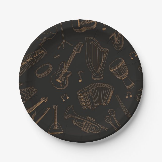 Musikmuster Pappteller (Vorderseite)