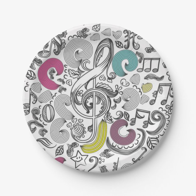 Musikmuster Pappteller (Vorderseite)
