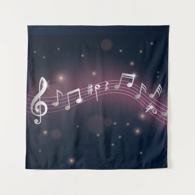Musikmuster Wandteppich (Vorderseite)