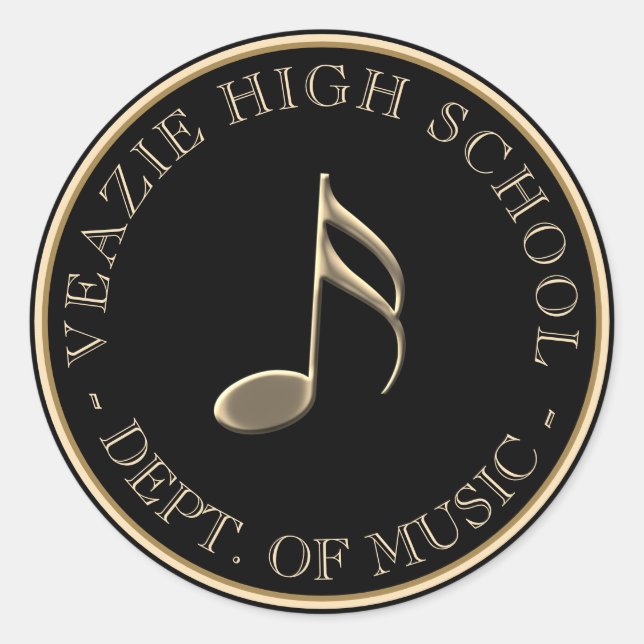 Musiknote-Aufkleber für Schulen und Musikgruppen Runder Aufkleber (Vorderseite)