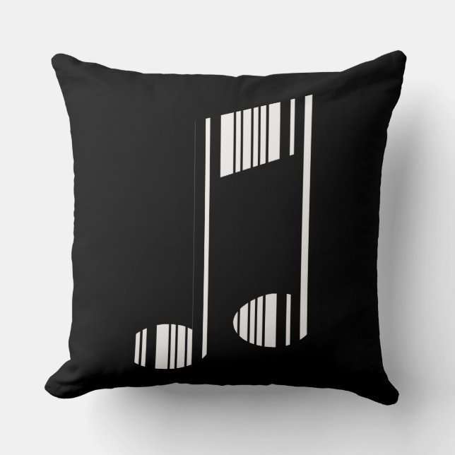 MUSIKNOTE BAR CODE Musikalische Barcode-Muster Kissen (Vorderseite)