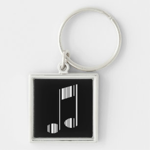 MUSIKNOTE BAR CODE Musikalische Barcode-Muster Schlüsselanhänger