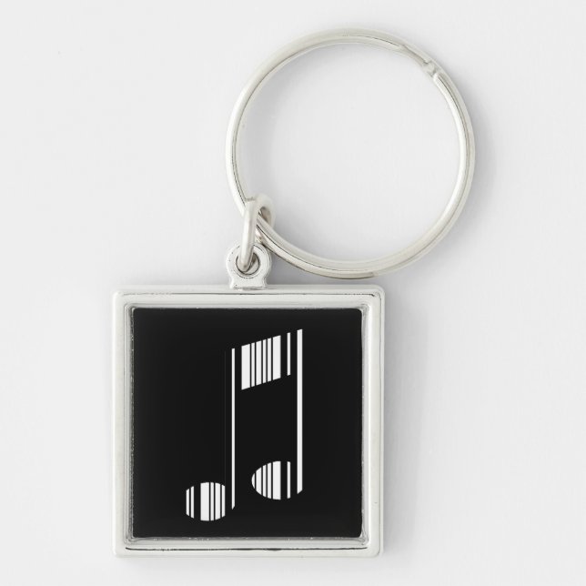 MUSIKNOTE BAR CODE Musikalische Barcode-Muster Schlüsselanhänger (Vorne)