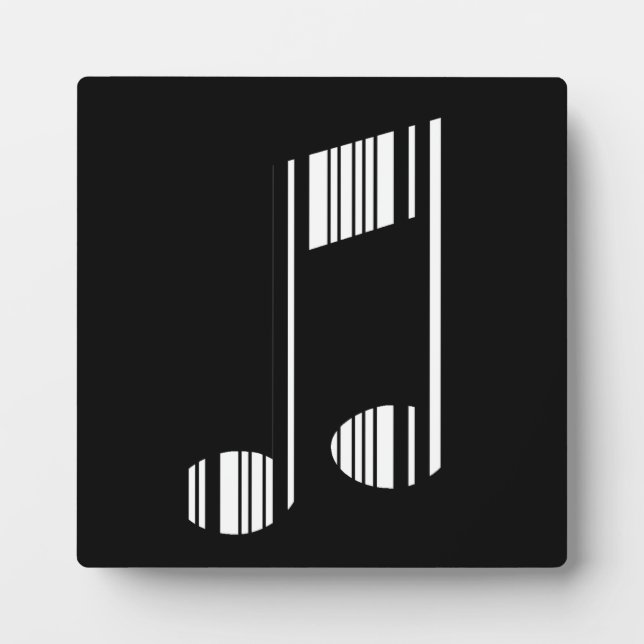 MUSIKNOTE BAR CODE Musikalisches Barcode-Muster Fotoplatte (Vorderseite)