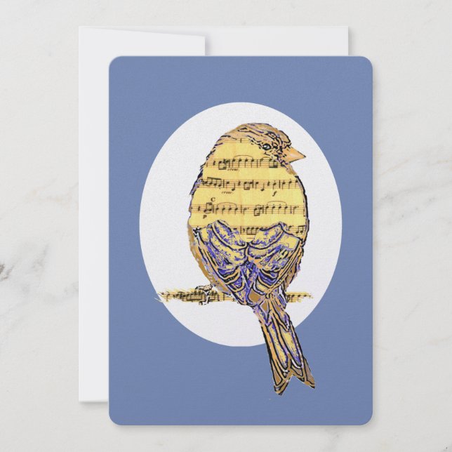 Musiknote Bird Theme Retirement Custom Einladung (Vorderseite)