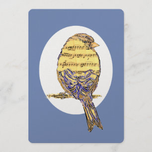 Musiknote Bird Theme Retirement Custom Invest Einladung