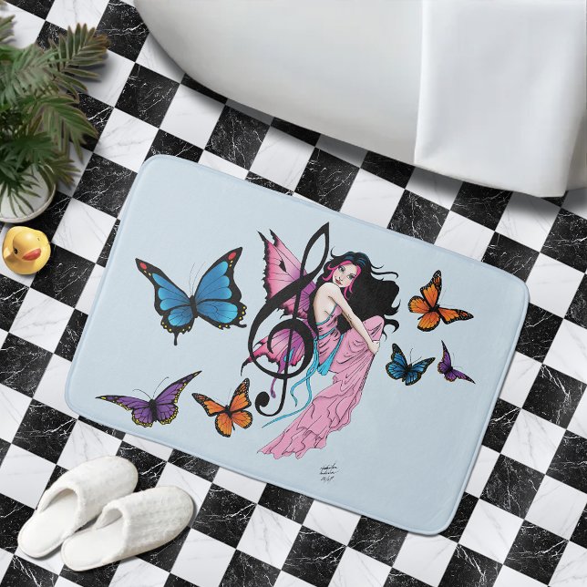 Musiknote Butterflies Fairy Badematte (Von Creator hochgeladen)