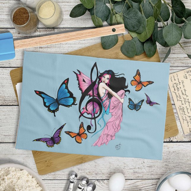 Musiknote Butterflies Fairy Handtuch (Von Creator hochgeladen)