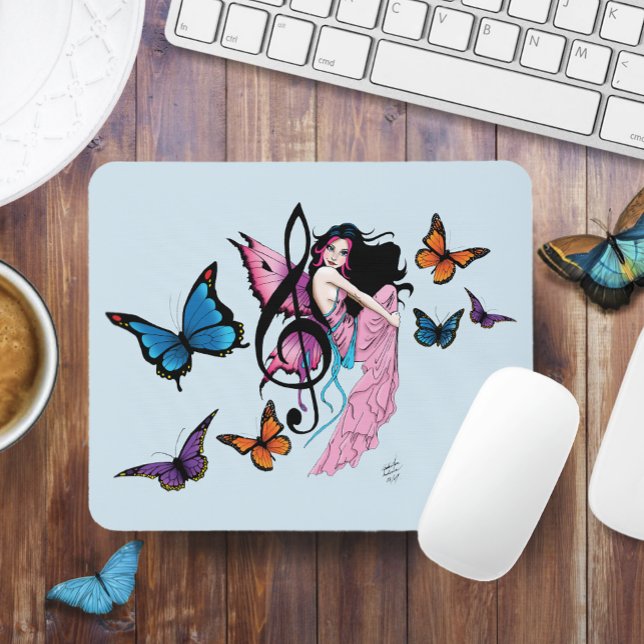 Musiknote Butterflies Fairy Mousepad (Von Creator hochgeladen)