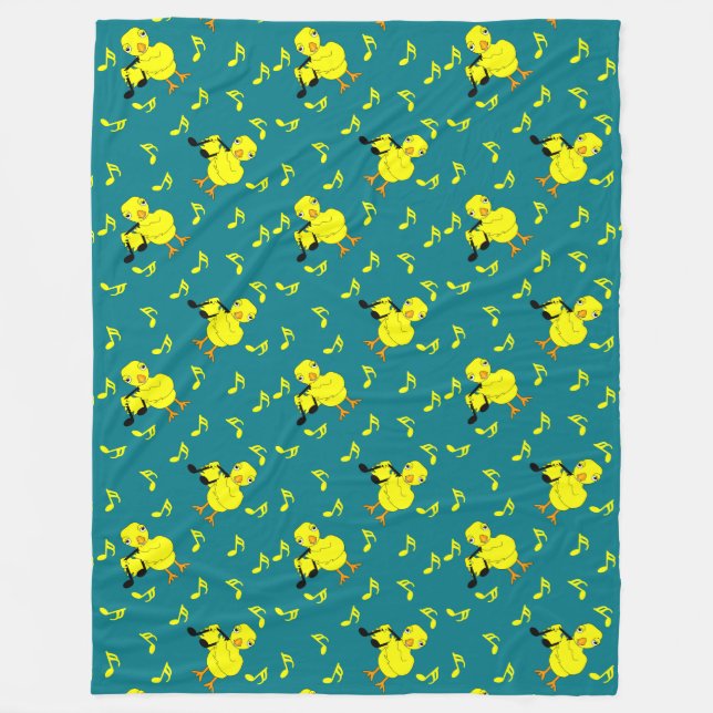 Musiknote Chick Pattern Fleecedecke (Vorderseite)