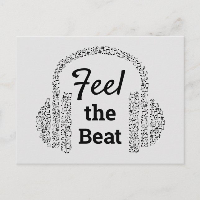 Musiknote DJ Kopfhörer modern Postkarte (Vorderseite)