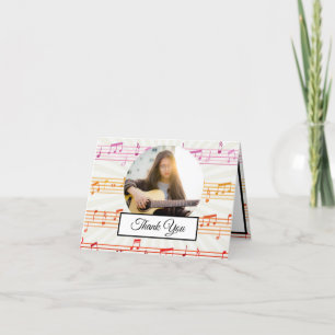 Musiknote farbenfrohe Muster Thema Musiker Foto Dankeskarte