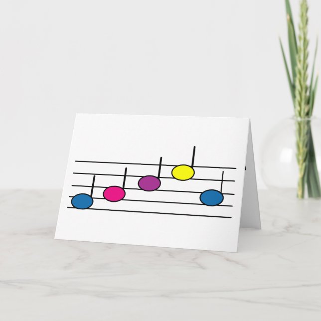 Musiknote farbig karte (Vorderseite)